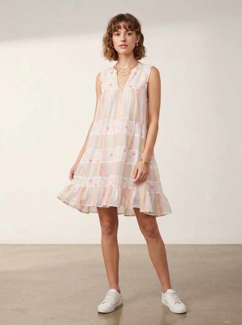 200% Cotton Made In India Tunic Mini Dress NWT